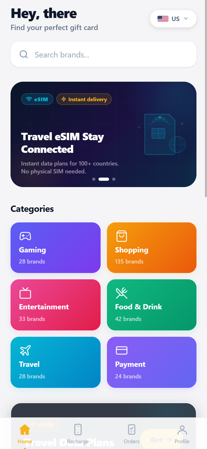 BuyCard Mini App Startbildschirm