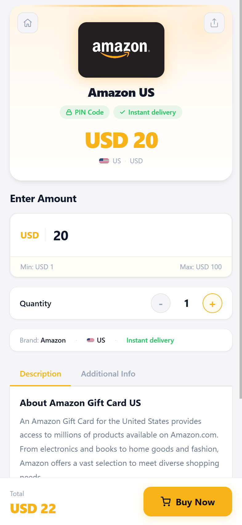 BuyCard Produktdetail